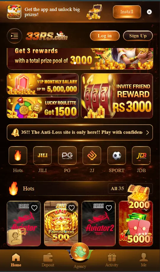  home screen displaying the main dashboard, gaming categories, and user-friendly interface.