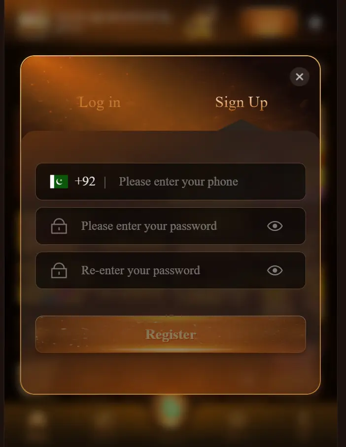  registration page with account sign-up form for new users.